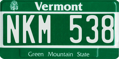 VT license plate NKM538