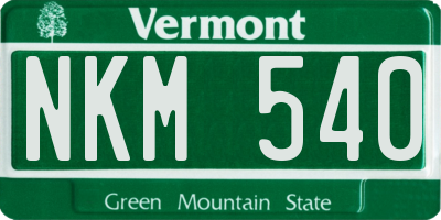 VT license plate NKM540