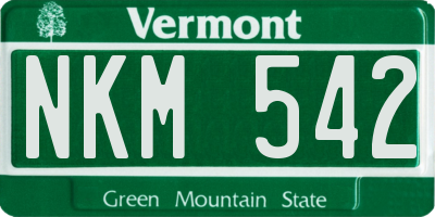 VT license plate NKM542