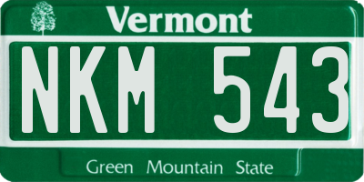 VT license plate NKM543