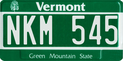 VT license plate NKM545