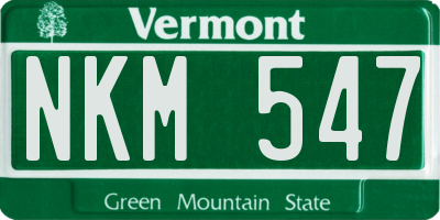VT license plate NKM547
