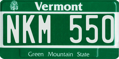 VT license plate NKM550