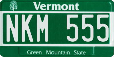 VT license plate NKM555