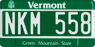 VT license plate NKM558
