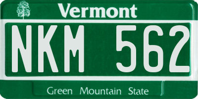 VT license plate NKM562