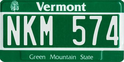 VT license plate NKM574