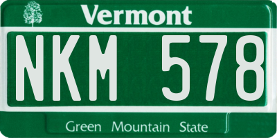 VT license plate NKM578