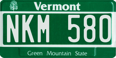 VT license plate NKM580