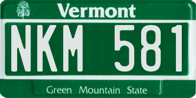 VT license plate NKM581