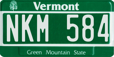 VT license plate NKM584