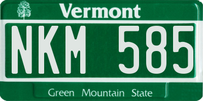 VT license plate NKM585