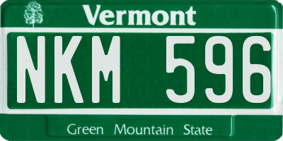 VT license plate NKM596