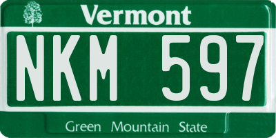 VT license plate NKM597