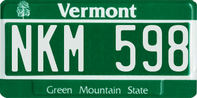 VT license plate NKM598