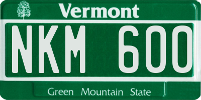 VT license plate NKM600