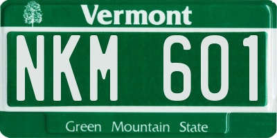 VT license plate NKM601