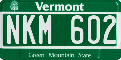 VT license plate NKM602
