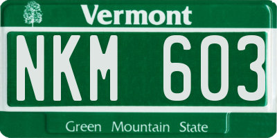 VT license plate NKM603