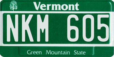 VT license plate NKM605