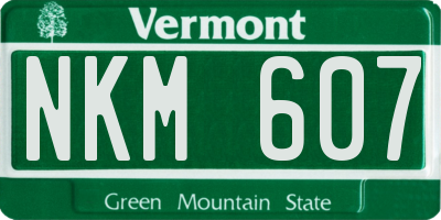 VT license plate NKM607