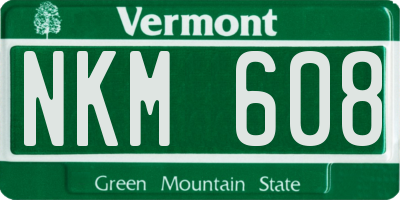 VT license plate NKM608