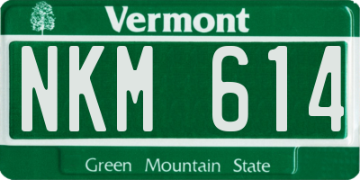 VT license plate NKM614