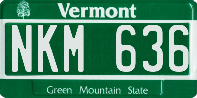 VT license plate NKM636