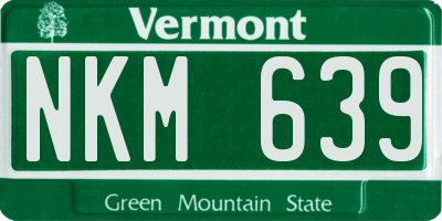 VT license plate NKM639