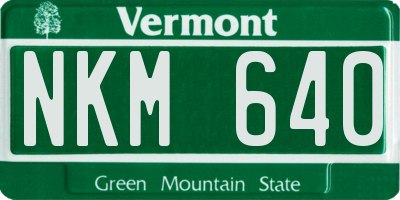 VT license plate NKM640