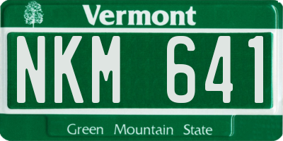 VT license plate NKM641