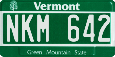 VT license plate NKM642