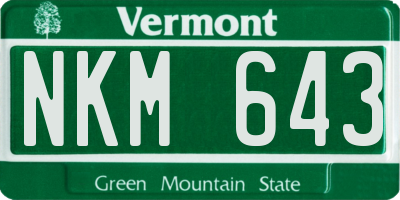 VT license plate NKM643