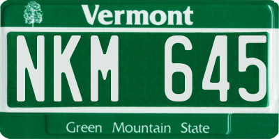 VT license plate NKM645