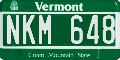 VT license plate NKM648