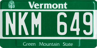 VT license plate NKM649