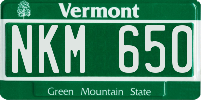 VT license plate NKM650