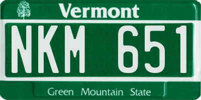 VT license plate NKM651