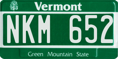 VT license plate NKM652