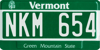 VT license plate NKM654