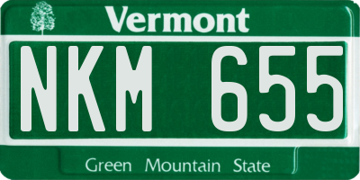 VT license plate NKM655