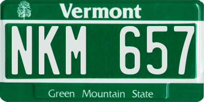 VT license plate NKM657