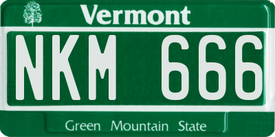 VT license plate NKM666