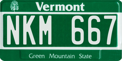 VT license plate NKM667