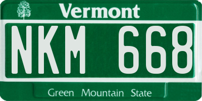 VT license plate NKM668