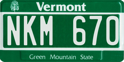 VT license plate NKM670