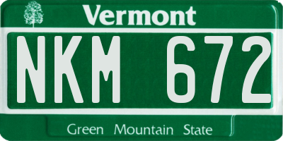 VT license plate NKM672