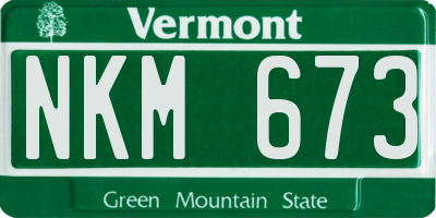 VT license plate NKM673