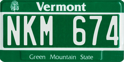 VT license plate NKM674