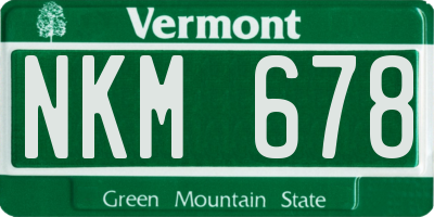 VT license plate NKM678